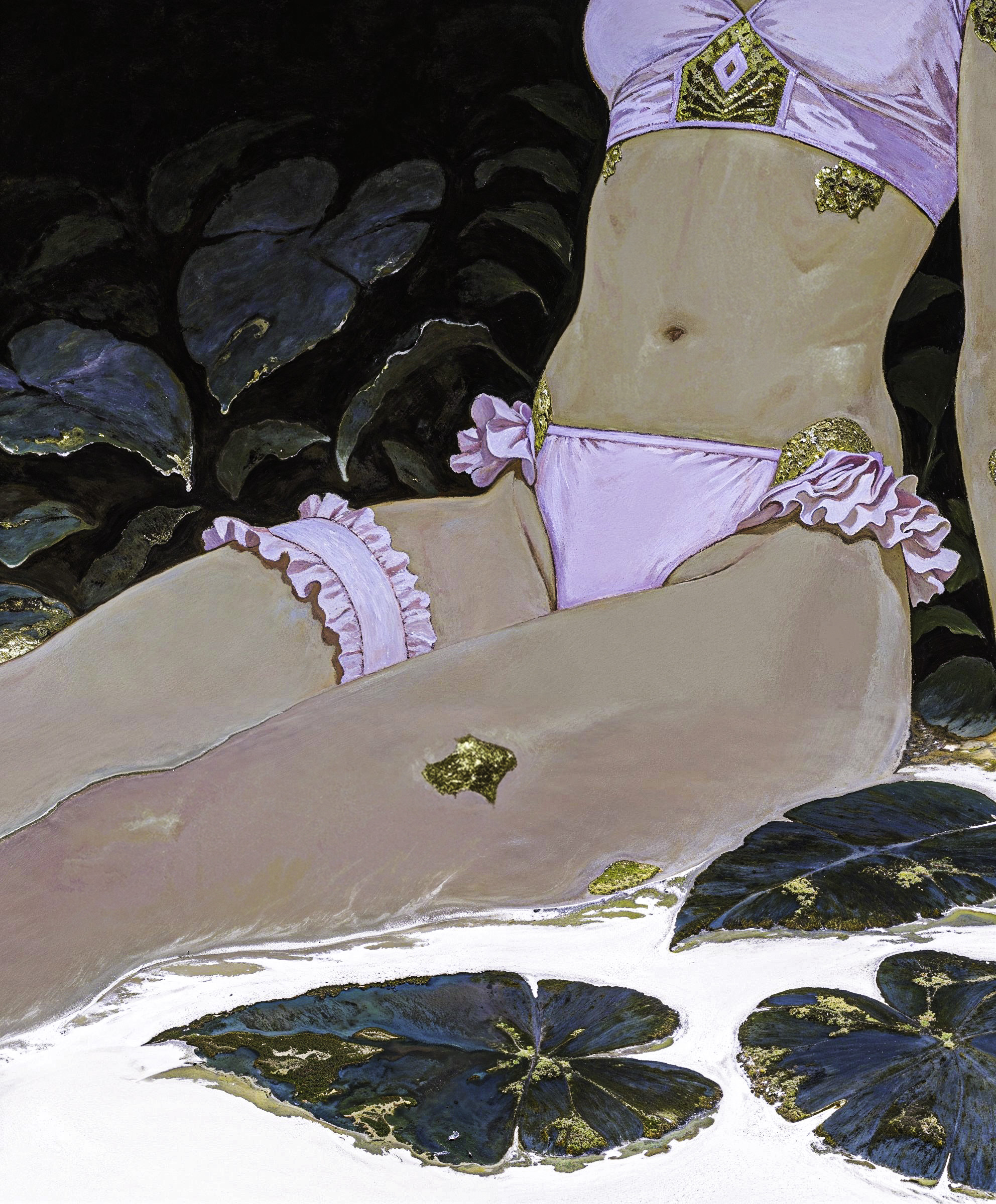 A digital composition showing layered time-lapse streaks of light across a dark field